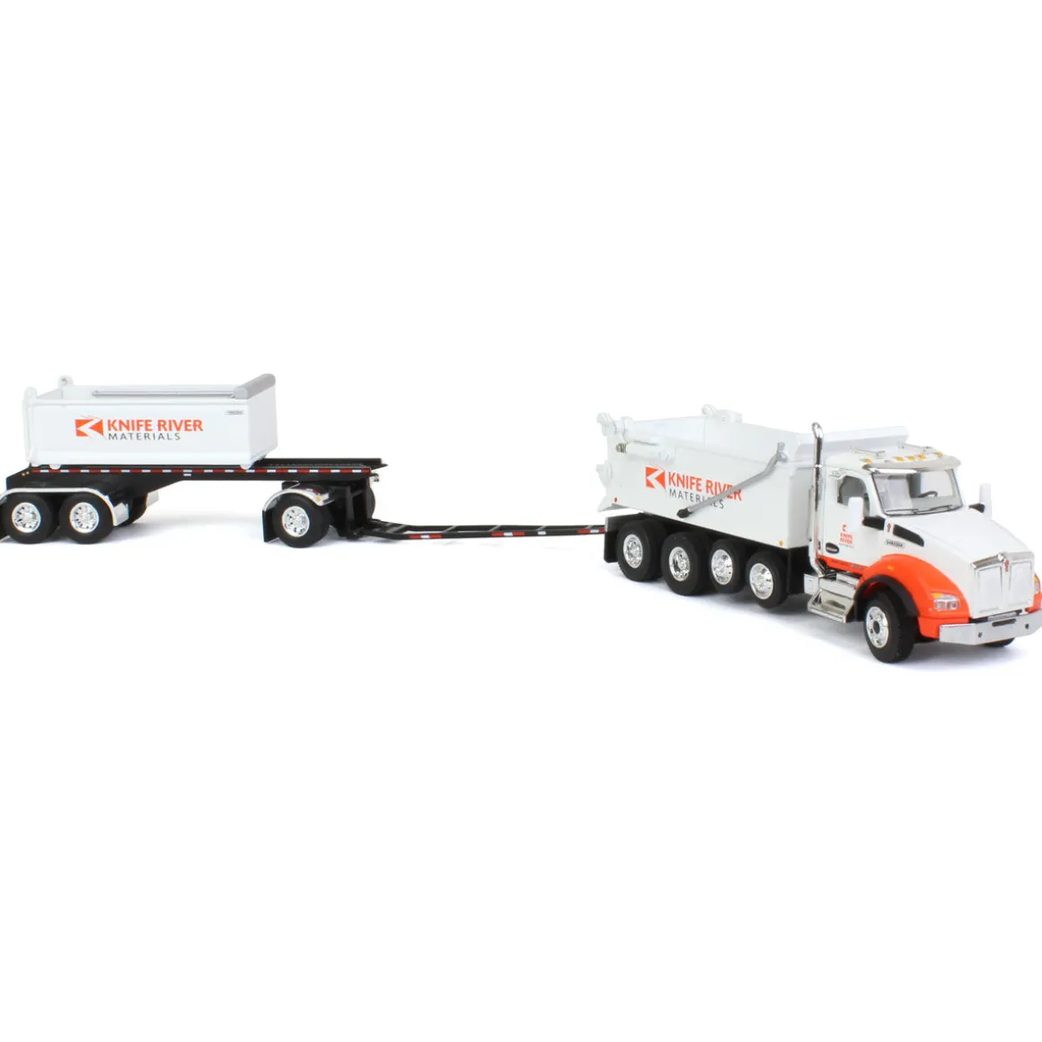 1/64 Kenworth T880 Dump w/ Dolly & Rogue Tandem Dump Trailer, Knife River, 2021 Natl Toy Truck 'N Construction