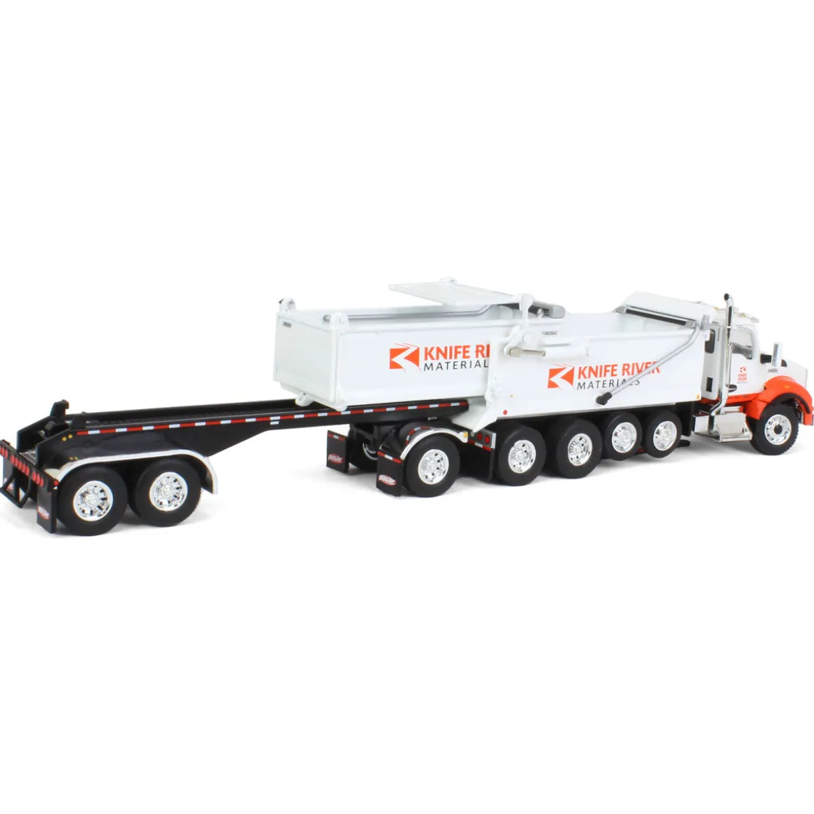1/64 Kenworth T880 Dump w/ Dolly & Rogue Tandem Dump Trailer, Knife River, 2021 Natl Toy Truck 'N Construction
