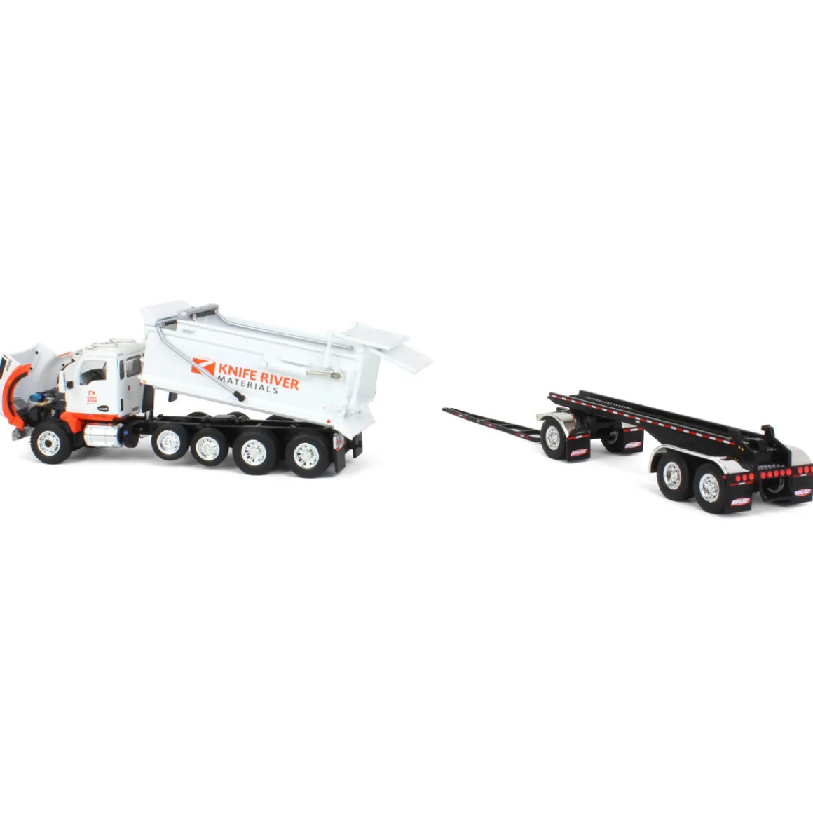 1/64 Kenworth T880 Dump w/ Dolly & Rogue Tandem Dump Trailer, Knife River, 2021 Natl Toy Truck 'N Construction