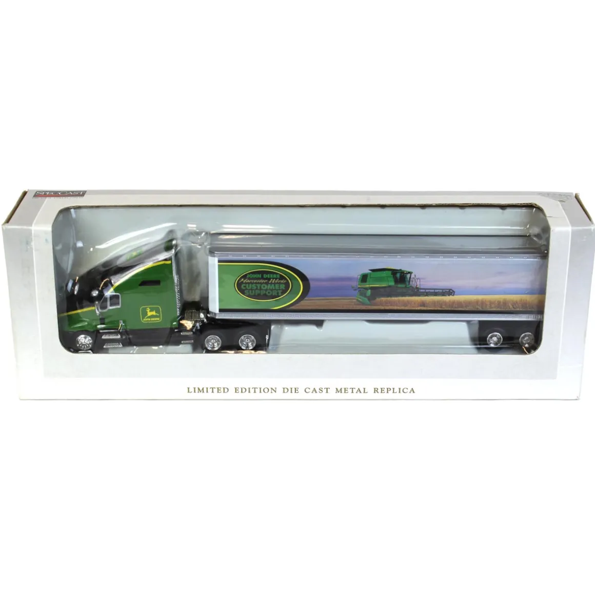1/64 Kenworth T2000 Semi with John Deere Harvester Works Customer Support Box Trailer