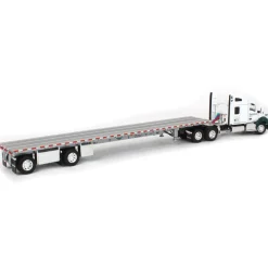 1/64 Kenworth T680 with Spread-Axle Flatbed Trailer, Evergreen Industries, DCP by First Gear