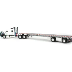 1/64 Kenworth T680 with Spread-Axle Flatbed Trailer, Evergreen Industries, DCP by First Gear