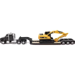 1/87 Kenworth T880s SBFS 40in Sleeper Tandem Tractor w/ Lowboy & Caterpillar 320D L Hydraulic Excavator
