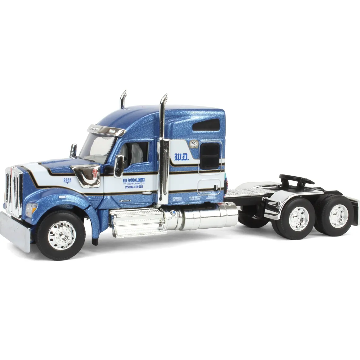 1/64 Kenworth W990 with Utility Reefer Trailer, W.D. Potato Limited, DCP by First Gear