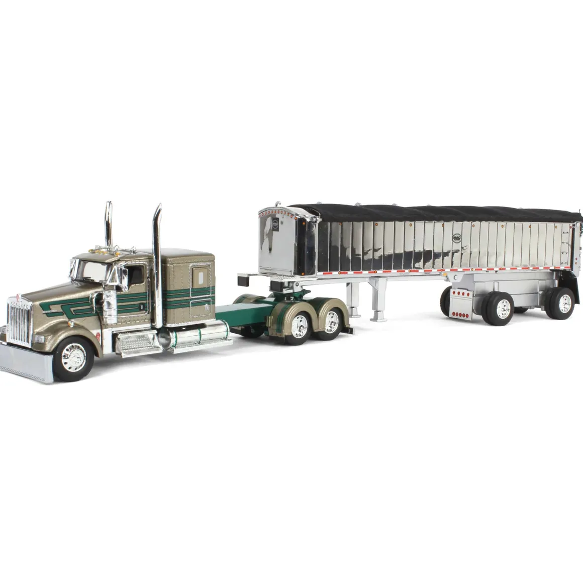 1/64 Kenworth W900L with MAC Dump Trailer, D&D Hauling & Excavating, DCP by First Gear