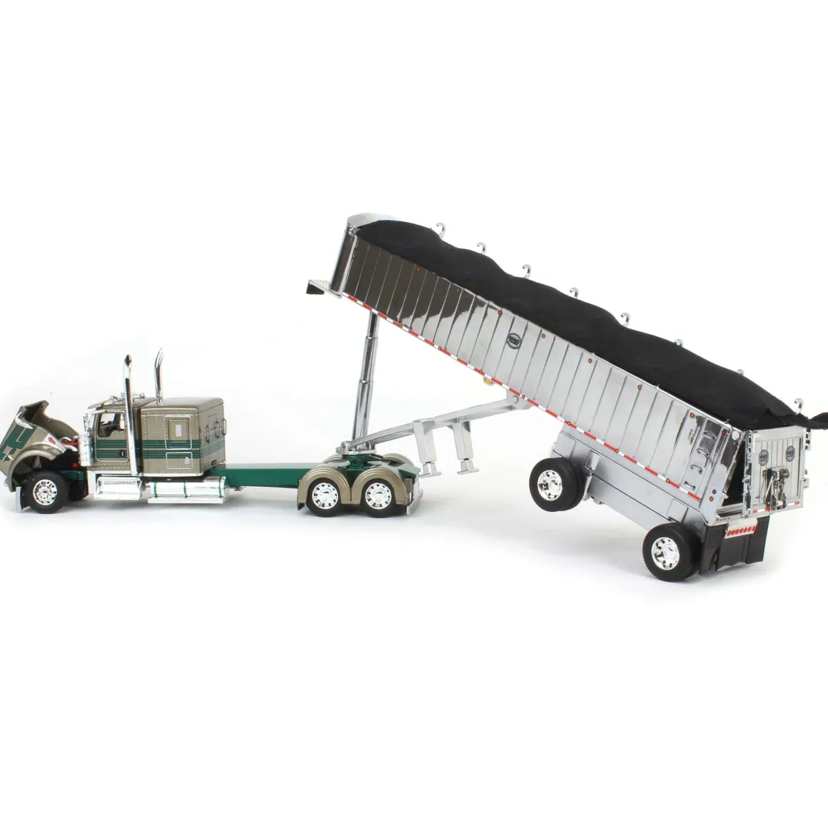 1/64 Kenworth W900L with MAC Dump Trailer, D&D Hauling & Excavating, DCP by First Gear