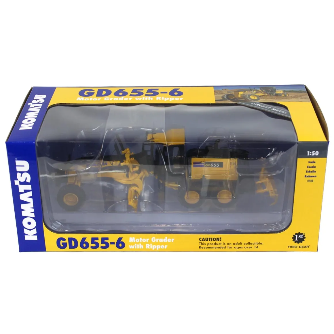 1/50 Komatsu GD655-6 Motor Grader with Ripper by First Gear