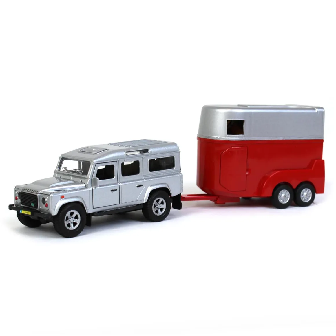 1/32 Land Rover Defender with Horse Trailer and 2 Horses