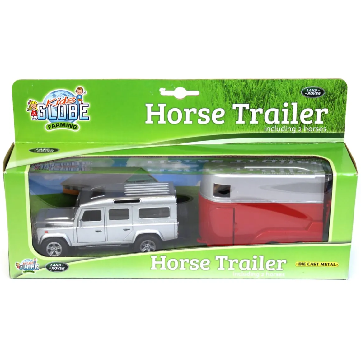 1/32 Land Rover Defender with Horse Trailer and 2 Horses