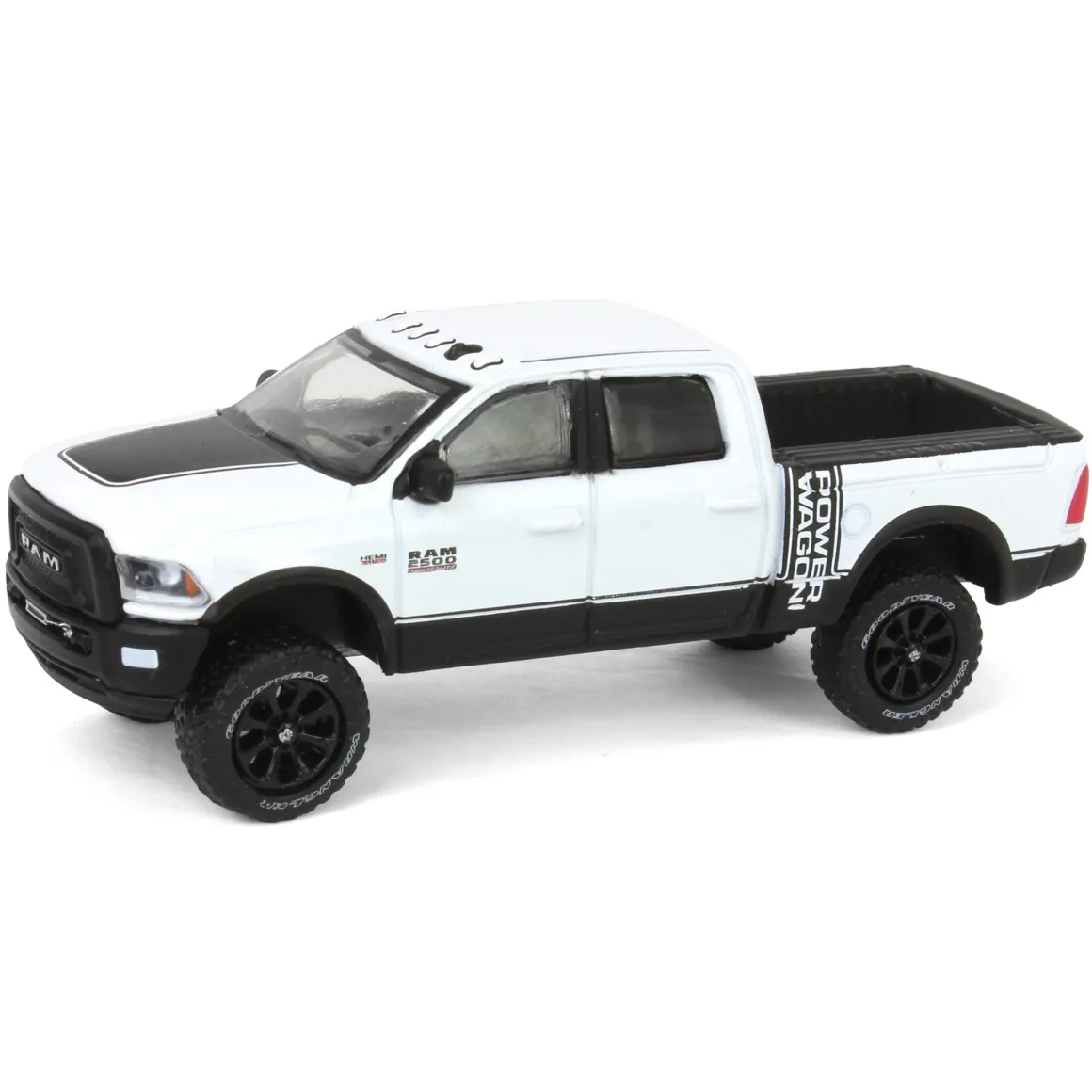 1/64 Lifted 2017 Dodge Ram 2500 Power Wagon Pickup Truck, White, Collaboration Exclusive