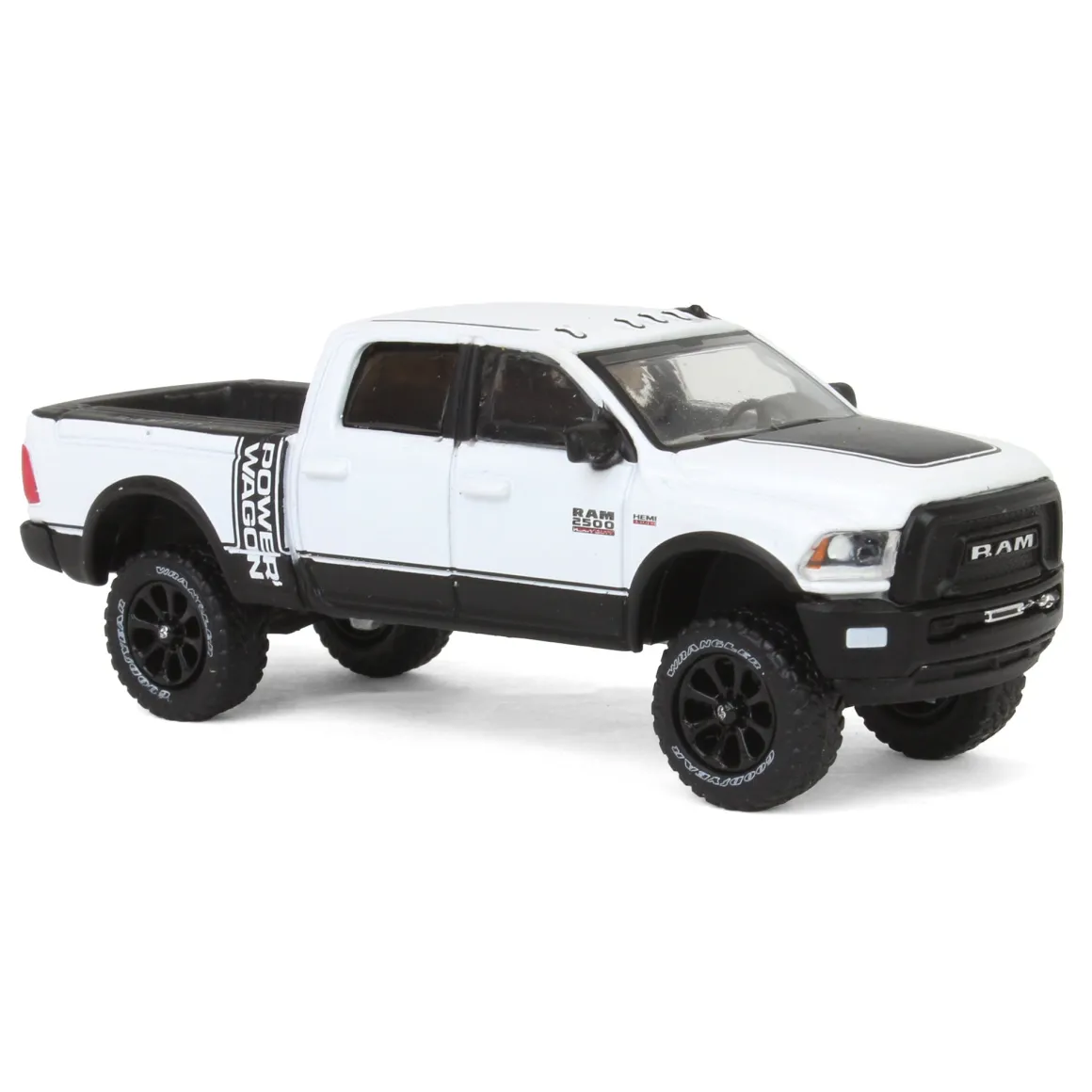 1/64 Lifted 2017 Dodge Ram 2500 Power Wagon Pickup Truck, White, Collaboration Exclusive