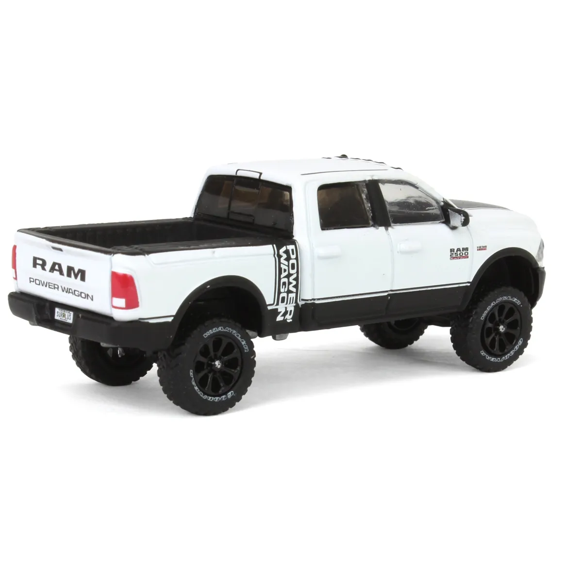 1/64 Lifted 2017 Dodge Ram 2500 Power Wagon Pickup Truck, White, Collaboration Exclusive