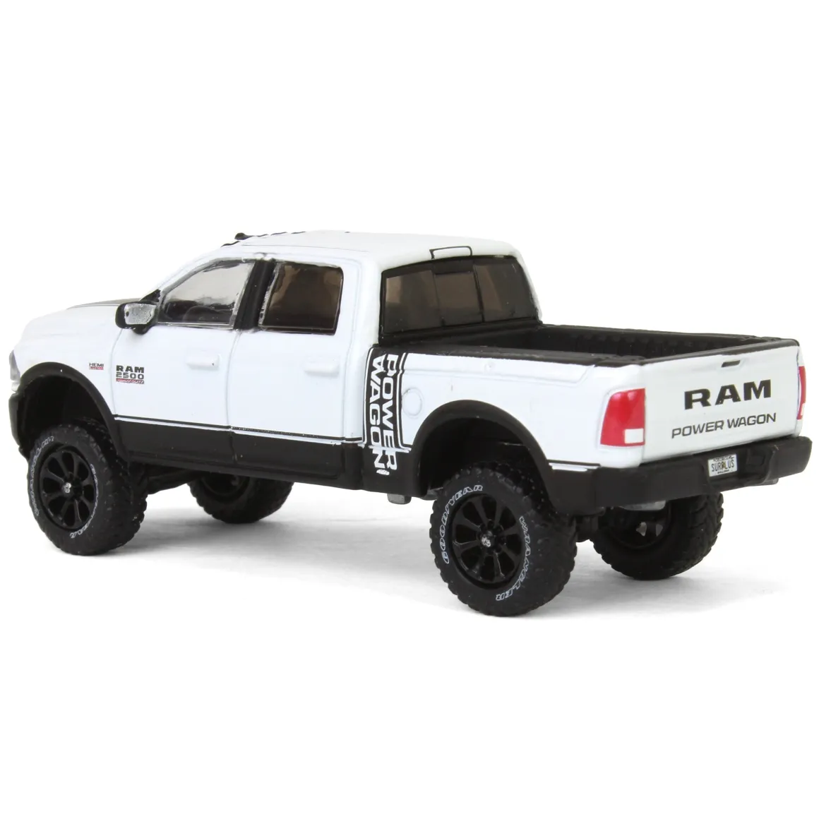 1/64 Lifted 2017 Dodge Ram 2500 Power Wagon Pickup Truck, White, Collaboration Exclusive