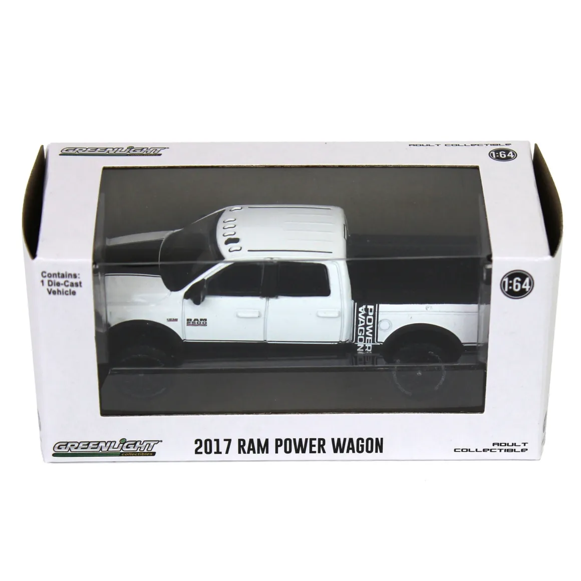 1/64 Lifted 2017 Dodge Ram 2500 Power Wagon Pickup Truck, White, Collaboration Exclusive