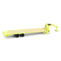1/64 Lime Green Gooseneck Trailer with Red & White Conspicuity Stripes, Hobby Exclusive