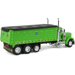 1/64 Lime Green Peterbilt 379 w/ Tri-axle MAC Dump Body, DCP by First Gear