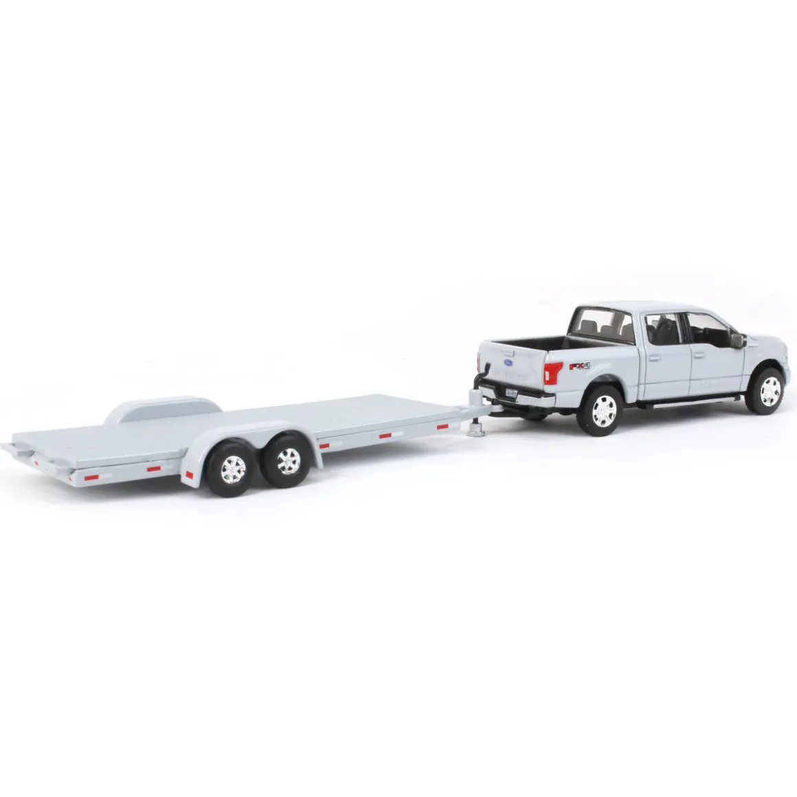 1/64 Limited Edition Stone Gray 2019 Ford F-150 with Gray Trailer by Auto World