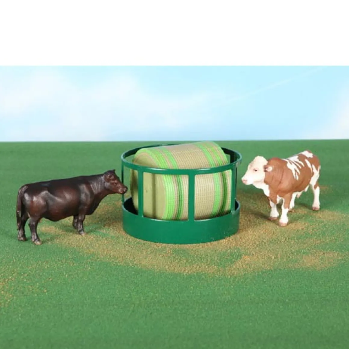 1/16 Little Buster Toys Green Round Bale Hay Feeder
