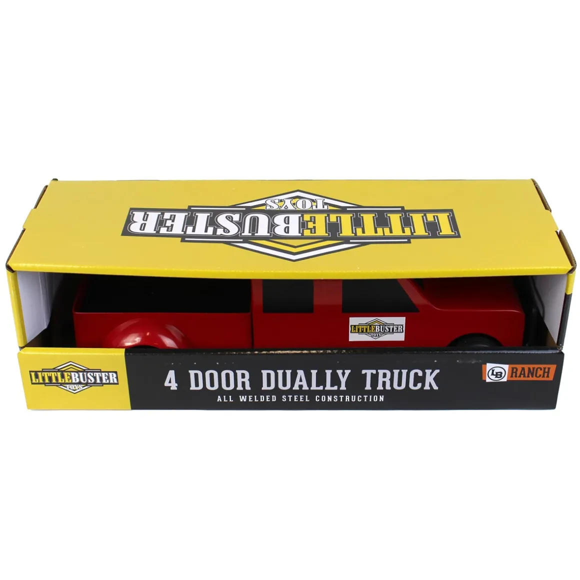 1/16 Little Buster Toys Red 4-Door Dually Pickup Truck
