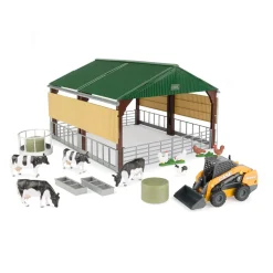 1/32 Livestock Building Playset w/ CASE Skid Steer, Livestock & Shed by ERTL