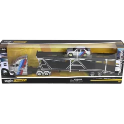 1/64 Mack Anthem Car Carrier with 1988 BMW 3 Series M3, Silver, Maisto
