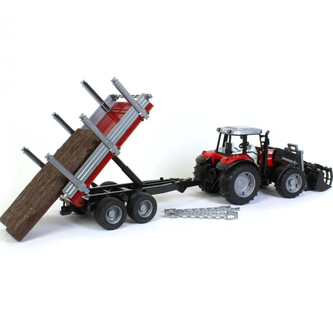 1/16 Massey Ferguson 7480 with Front Loader and Timber Trailer
