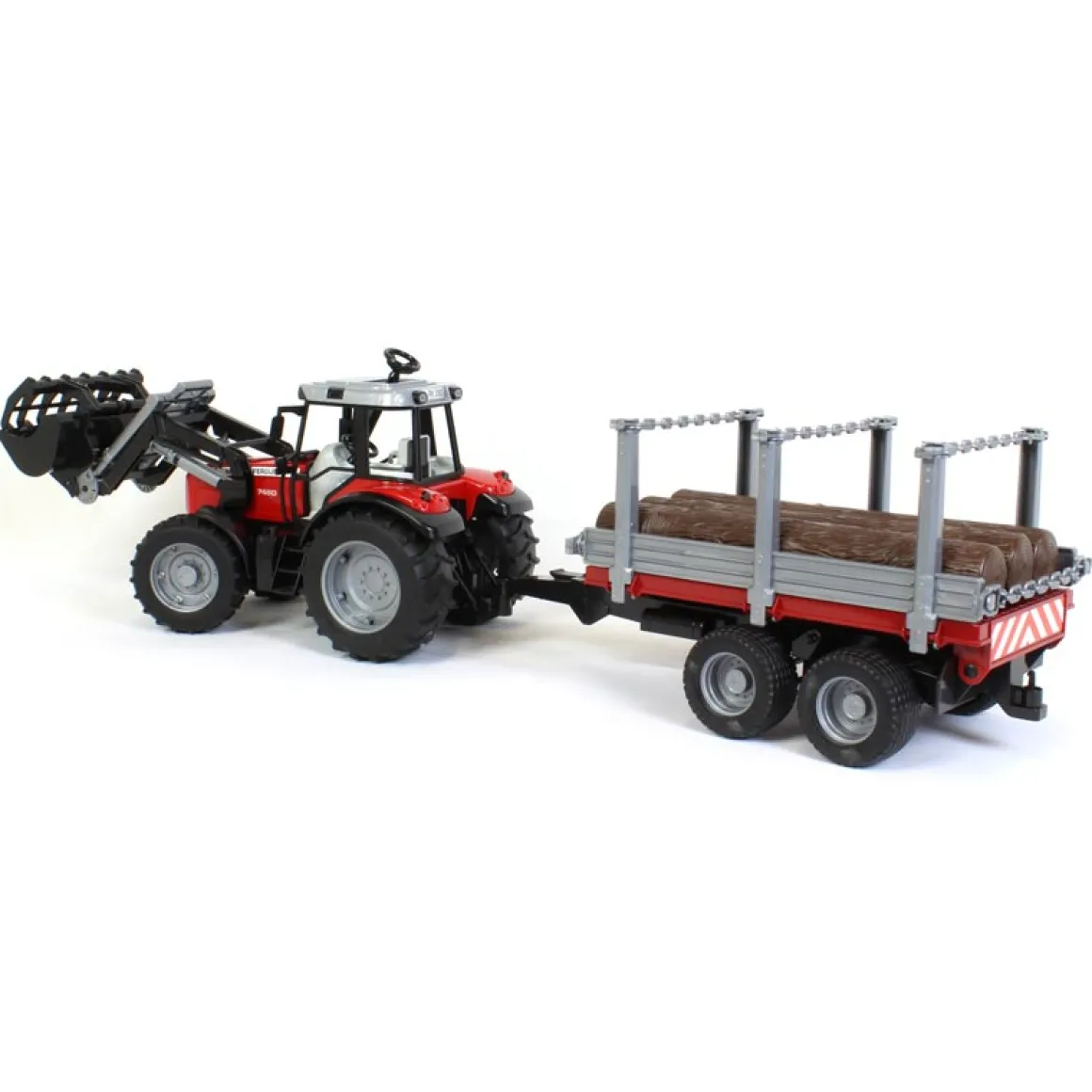 1/16 Massey Ferguson 7480 with Front Loader and Timber Trailer