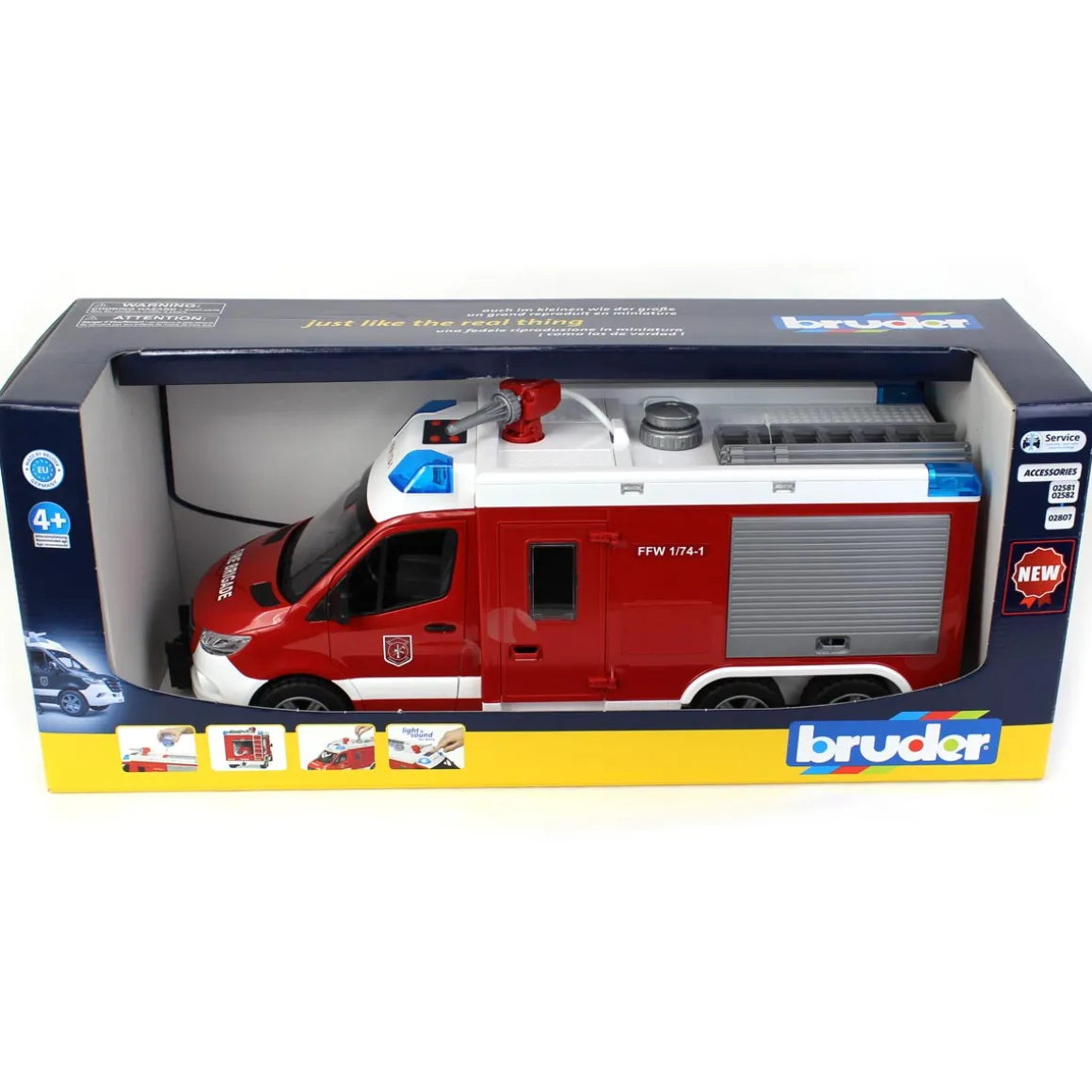 1/16 Mercedes-Benz Sprinter Fire Rescue Truck with Water Pump and Lights & Sounds by Bruder