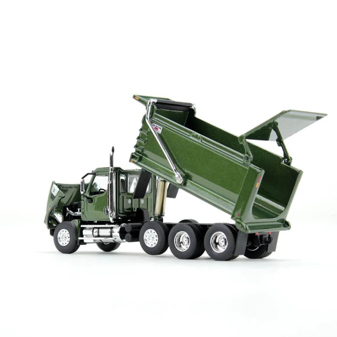 1/64 Metallic Green Western Star 49X with Ox Bodies Dump & Beaver Tail Trailer, DCP by First Gear