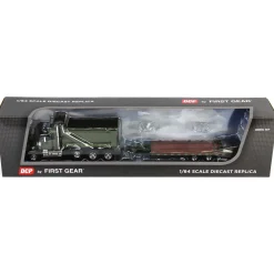 1/64 Metallic Green Western Star 49X with Ox Bodies Dump & Beaver Tail Trailer, DCP by First Gear