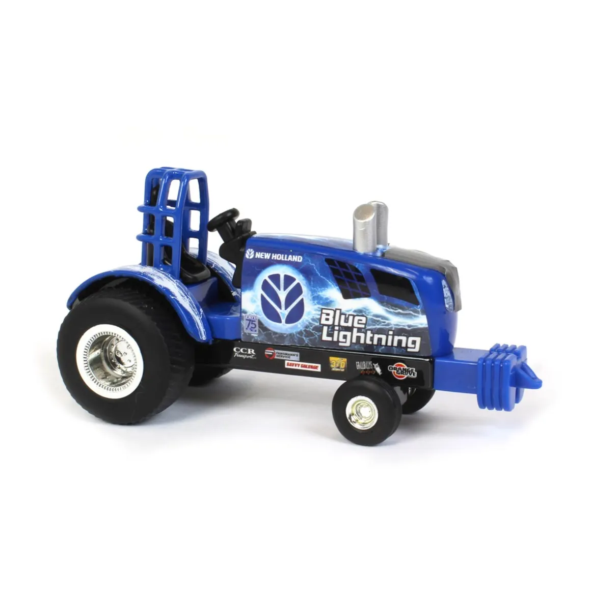 1/64 New Holland Blue Lighting and Blue Streak Pulling Tractor Set