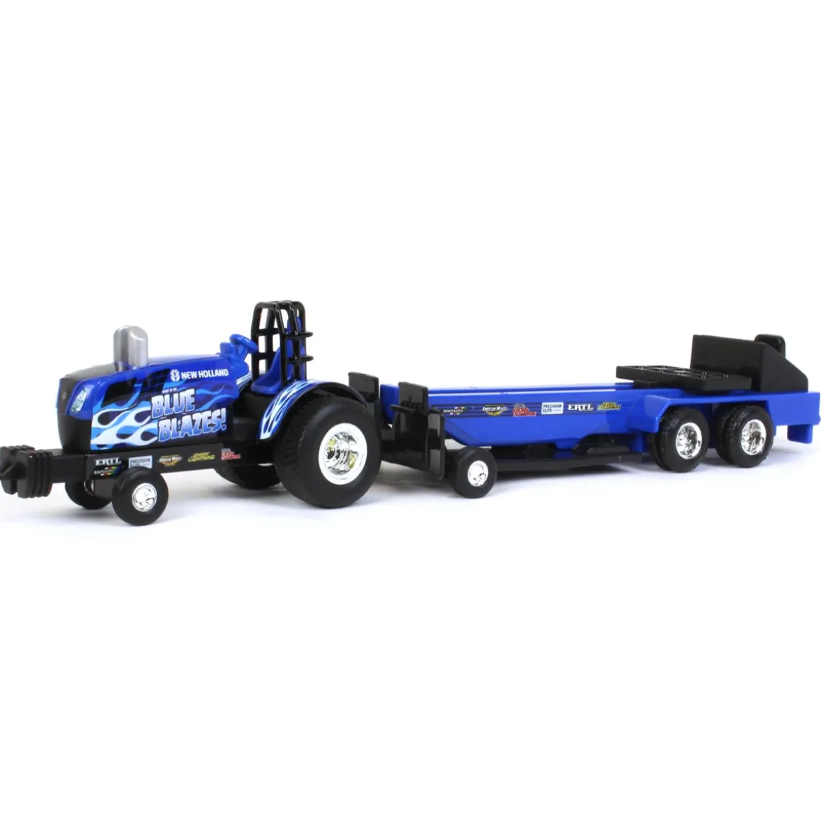 1/64 New Holland "Blue Blazes" Pulling Tractor with Pulling Sled
