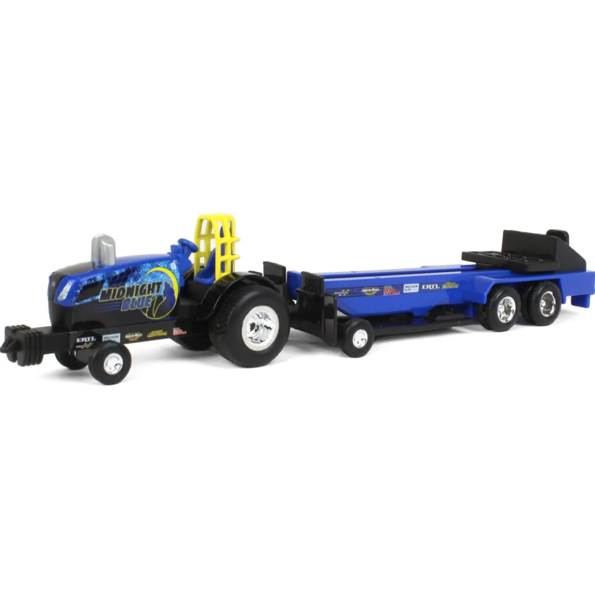 1/64 New Holland "Midnight Blue" Pulling Tractor with Pulling Sled