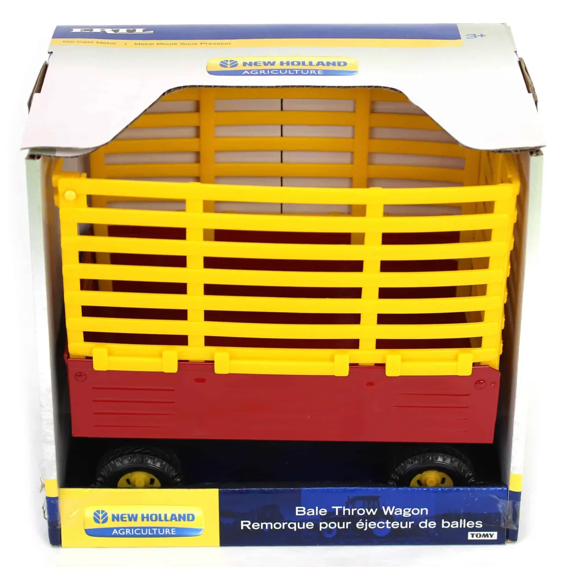 1/16 New Holland Red & Yellow Bale Throw Wagon