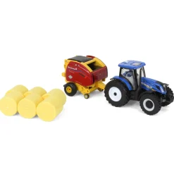 1/64 New Holland T6.180 w/ Roll-Belt 560 Round Baler & 6 Bales, 50 Years Round Baling, 2024 Farm Show