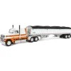 1/64 Orange & White Ford LTL 9000 60in Flattop with Wilson Pacesetter Grain Trailer, DCP by First Gear