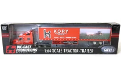 1/64 Orange Peterbilt 387 with 53ft Box Trailer, Kory Farm Equipment