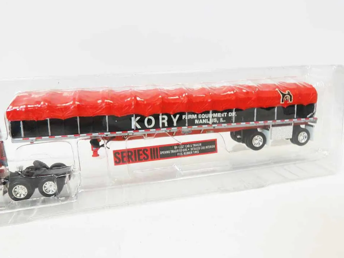 1/64 Orange Peterbilt 387 with 53ft Box Trailer, Kory Farm Equipment