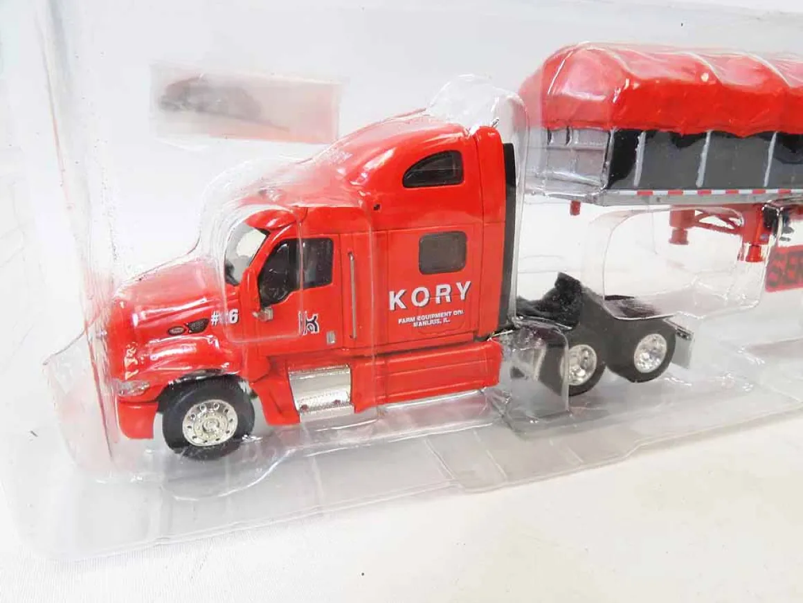 1/64 Orange Peterbilt 387 with 53ft Box Trailer, Kory Farm Equipment