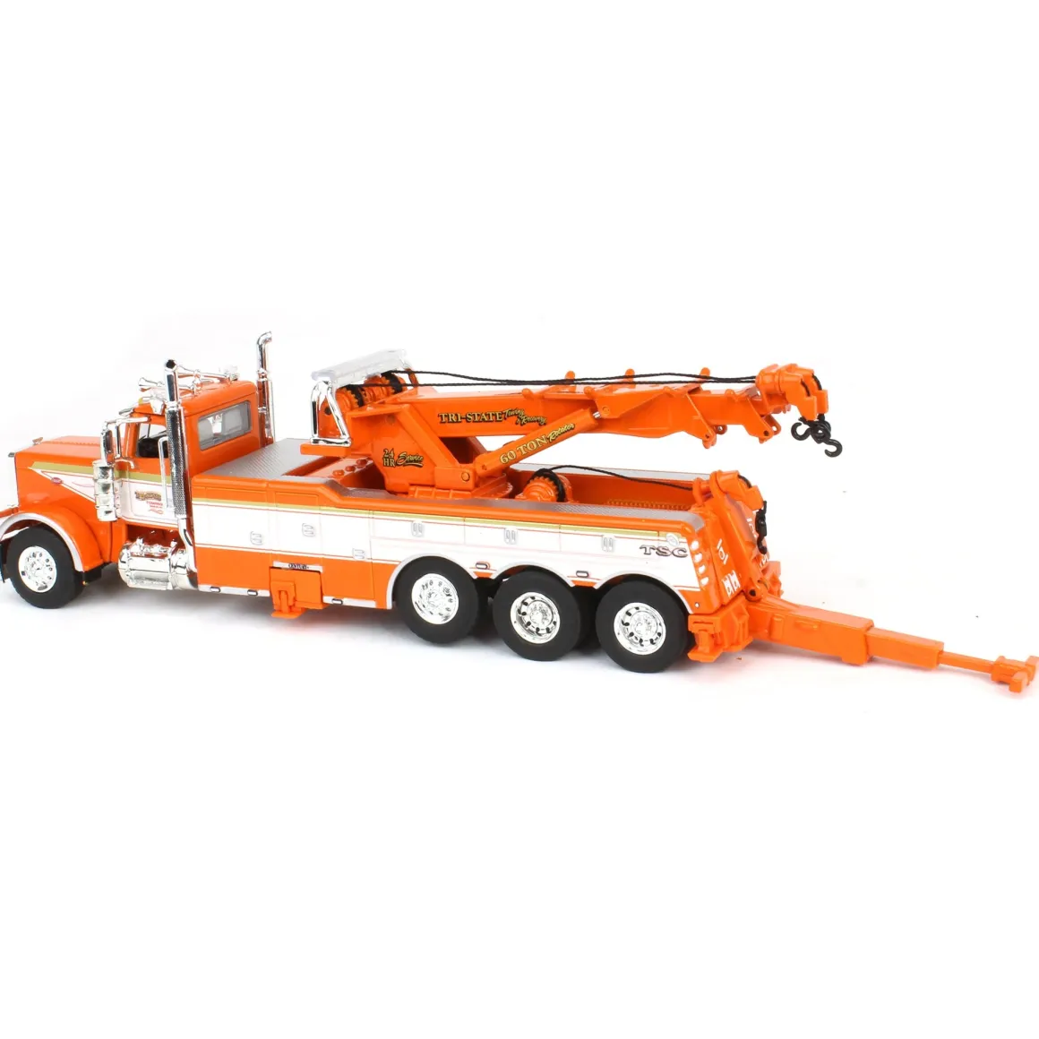 1/64 Orange/White Peterbilt 389 with Century 1150 Rotator Wrecker, Tri-State Commodities, DCP by First Gear