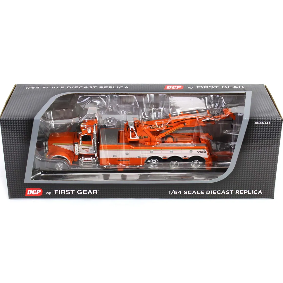1/64 Orange/White Peterbilt 389 with Century 1150 Rotator Wrecker, Tri-State Commodities, DCP by First Gear