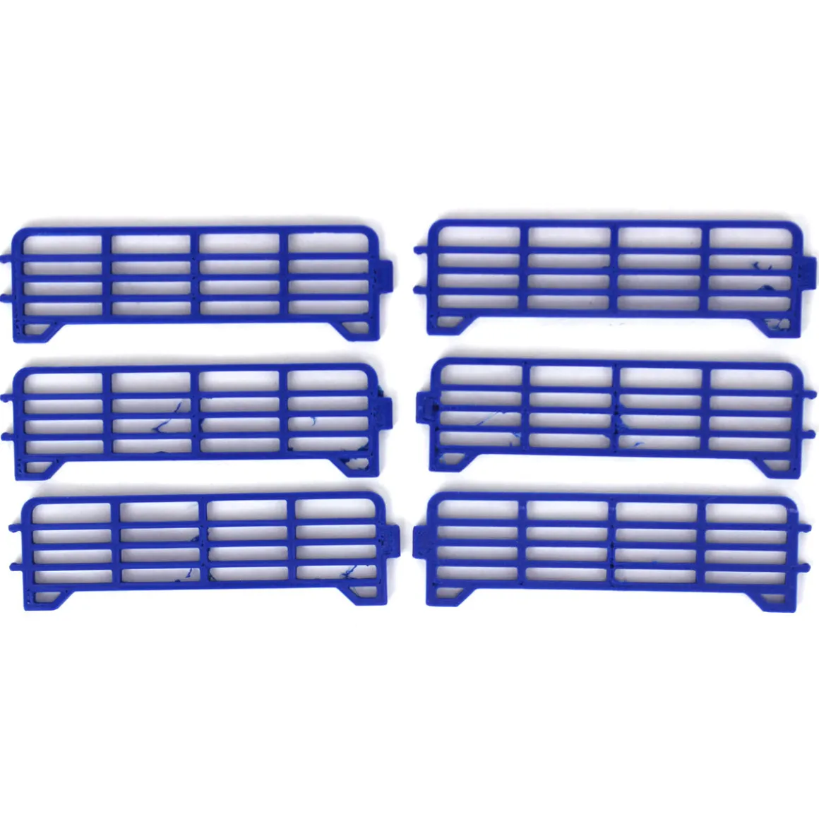 1/64 Pack of 6 Blue Long Fence Links, 3D Printed