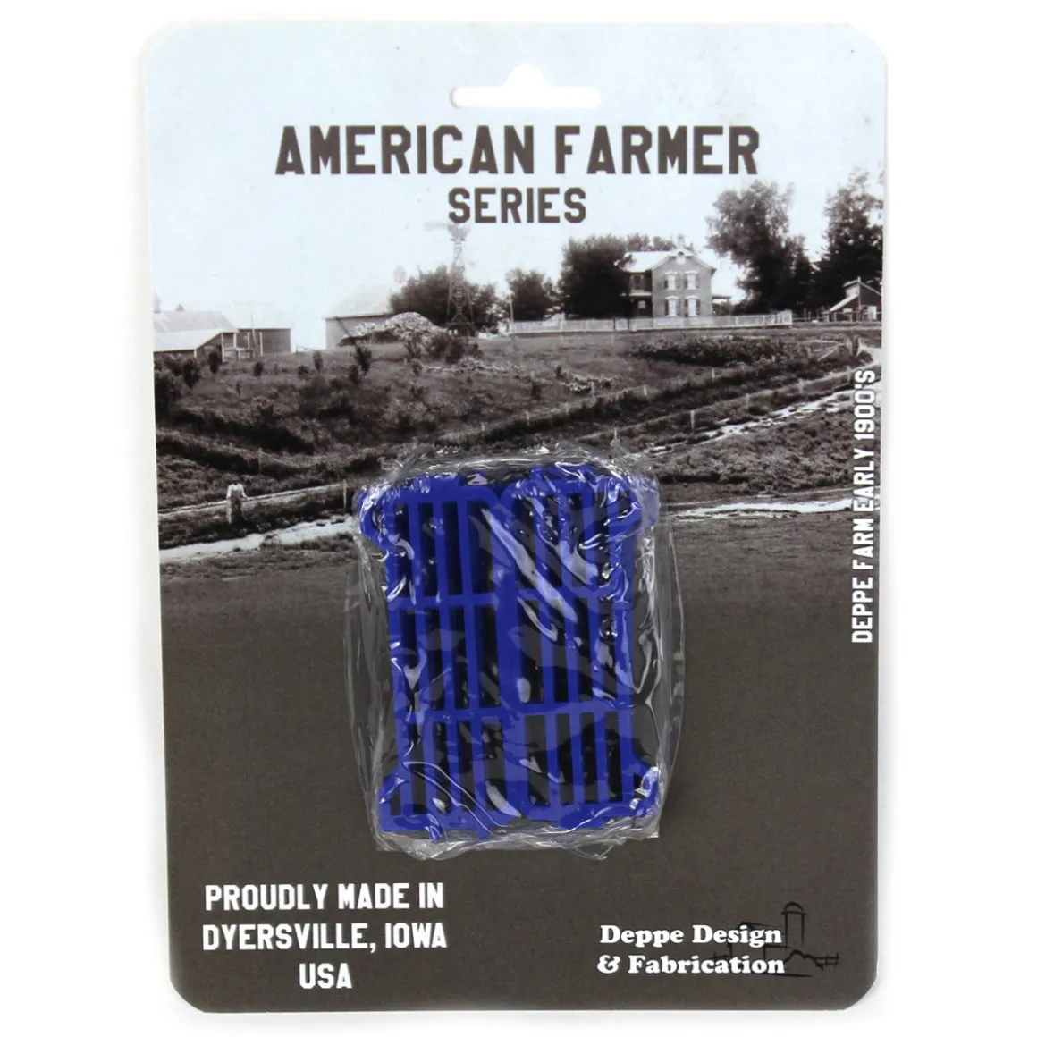 1/64 Pack of 8 Blue Short Fence Links, 3D Printed