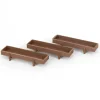 1/64 Pack of 3 Dark Wood Feed Bunks, 3D Printed