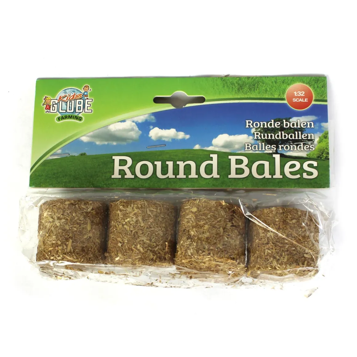1/32 Pack of 4 Round Straw Bales
