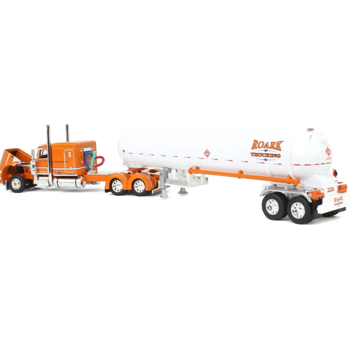 1/64 Peterbilt 389 63in Flattop Sleeper w/ Mississippi LP Tanker, Roark Trucking - Under Pressure, DCP by First Gear