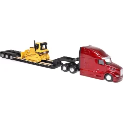 1/87 Peterbilt 579 UltraLoft Tandem Tractor with Lowboy Trailer & Caterpillar D5M Dozer
