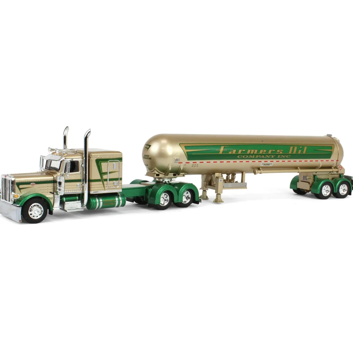 1/64 Peterbilt 389 with Mississippi LPG Tandem-axle Tanker, Farmer's Oil Co. Mop & Glo, DCP by First Gear