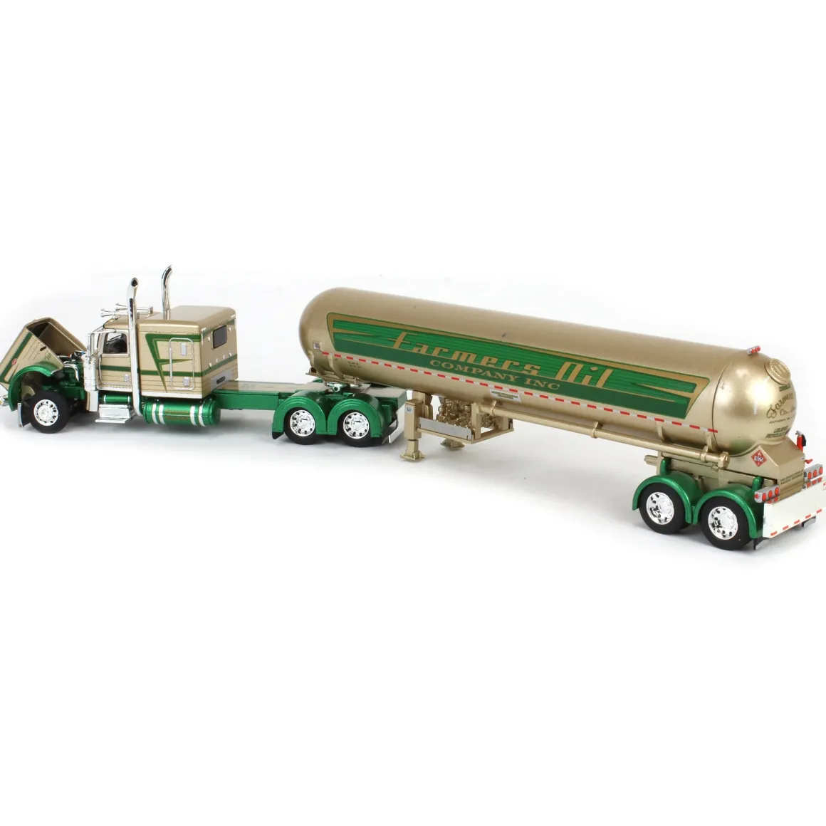 1/64 Peterbilt 389 with Mississippi LPG Tandem-axle Tanker, Farmer's Oil Co. Mop & Glo, DCP by First Gear