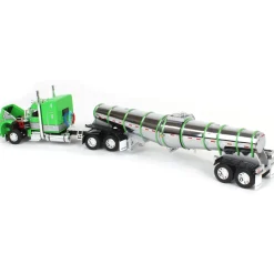 1/64 Peterbilt 389 with Polar Deep Drop Trailer, Green/Silver/Black, DCP by First Gear